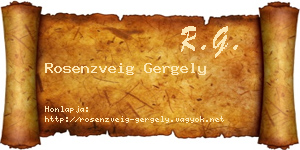 Rosenzveig Gergely névjegykártya